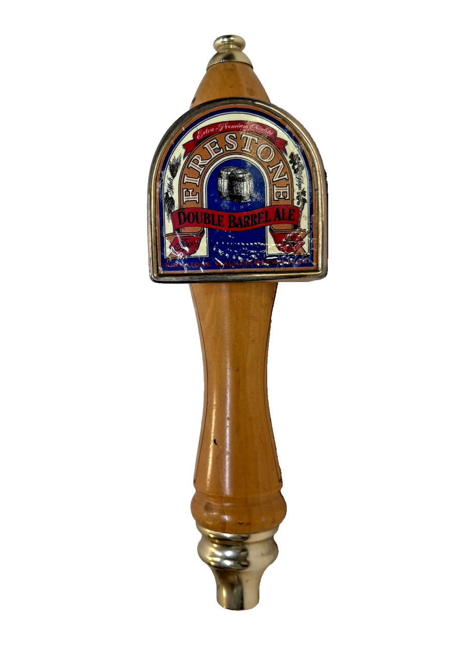 VTG Firestone Walker Double Barrel Ale Beer Brewing Tap Pull Handle Wood 11"
